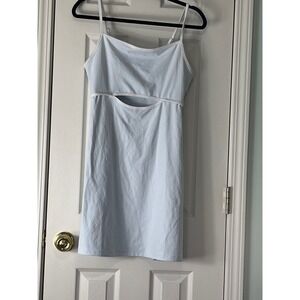 Target Light Blue Cutout Front Mini Dress Adjustable Straps Stretch 331084440‎
